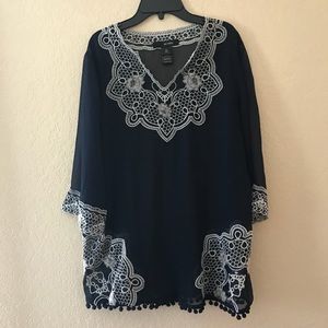 NWOT Navy Sheer Tunic